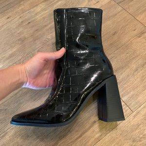 Square Toed Black Boots